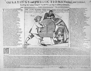 "Vanhat sanonnat ja ennustukset tarkistettuina ja toteutuneina, koskettaen nuorta Skotlannin kuningasta ja hänen opastettujaan alalaisia", julkaistiin vuonna 1651